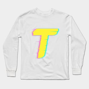 NEON/GLITCH T Letter Long Sleeve T-Shirt